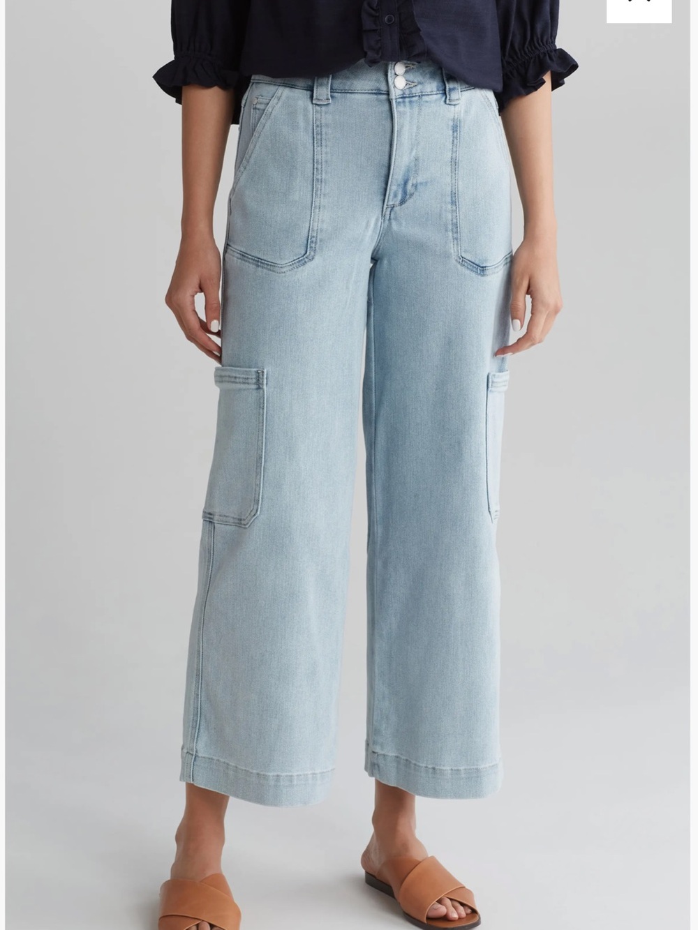 High Waist Ankle Wide Leg Carpenter Jeans